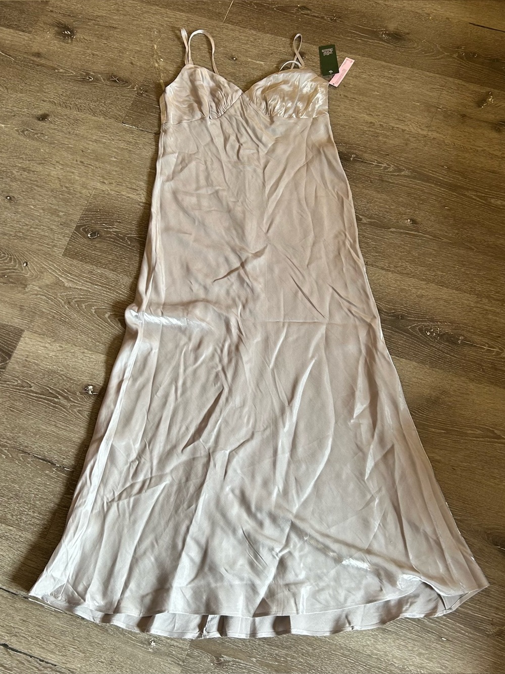 NWT XS Wild Fable Silver Gray Iridescent Party Maxi Slip Dress - Picture 3 of 7